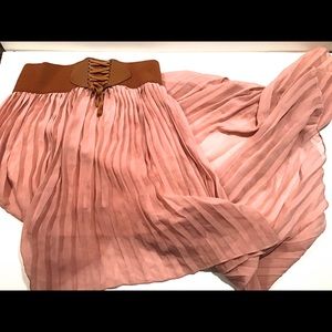 High low sheer  blush skirt size large